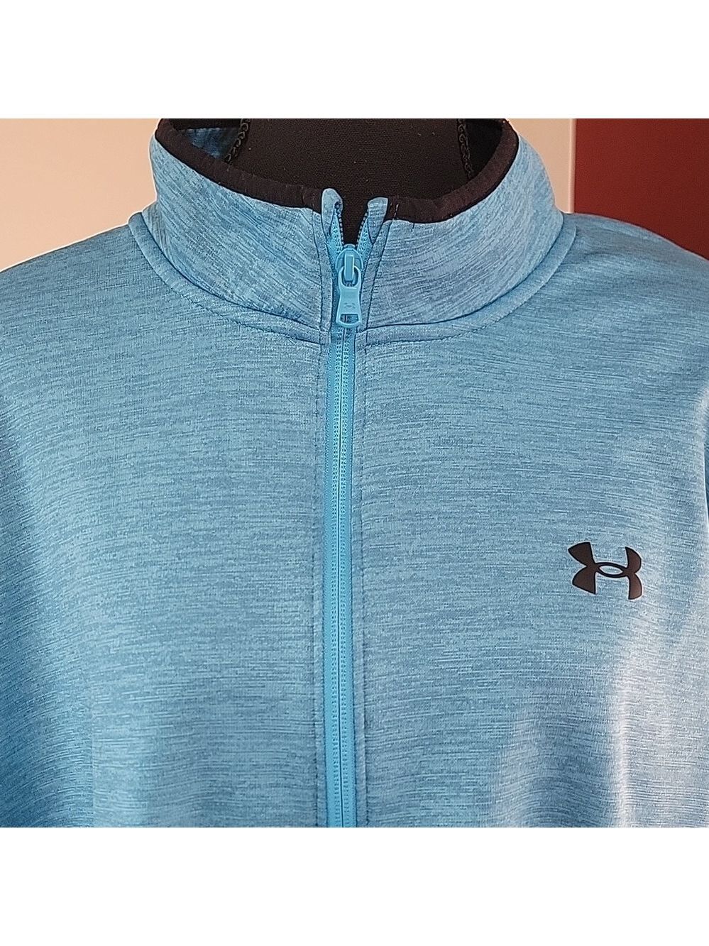 Under Armour Mens 1/2 Zip-Up Sweater in Turquoise Blue Size 2XL EUC - Picture 2 of 12